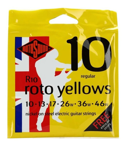 Enordado Guitarra Rotosound R10.010-46 Roto Yellows Reguar