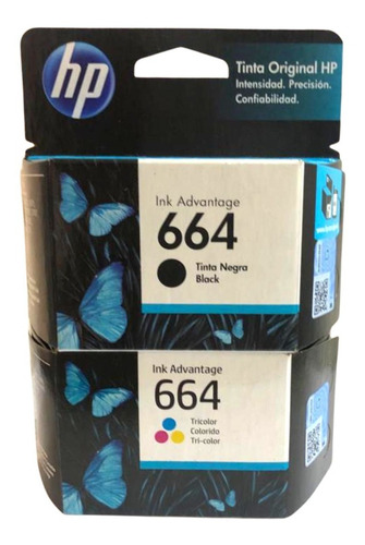 Pack Combo Hp 664 Original F6v28al Y F6v29al Negro, Tricolor