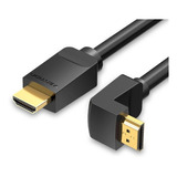 Cable Vention Hdmi Certificado Codo 270° En L - Ultra Hd 4k 60hz 3 Metros 18 Gbps Hdr Arc - Aaqbi