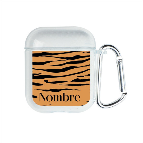 Funda Para AirPods Animal Print Tigre Personalizada Nombre