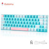 Terport 65% Teclado Gamer Español Z686 Luz Azul Con Cable Removible, Switch Outemu Red Hotswap, Teclado Mecanico 69 Teclas Anti-hosting Español Para Win/mac