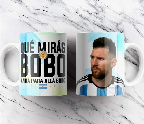 Taza De Cerámica Messi Que Mira Bobo Premium Con Caja