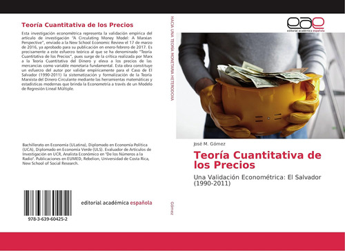 Libro: Teoría Cuantitativa De Los Precios: Una Validación Ec