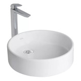 Bacha Baño Lavatorio De Apoyo Cilíndrica Ferrum Tori L329k* Acabado Brillante Color Blanco