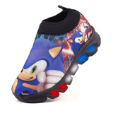 Sapato Led Infantil Masculino Sonic Meninos Lançamento 