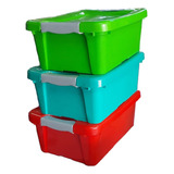 Caja Organizadora 10 Lt. Cierre Ganchos Color