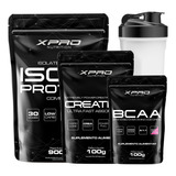 Kit Refil (whey Creatina E Bcaa) Para Engordar Mais Rápido Sabor Chocolate