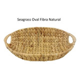 Cesta Oval De Seagrass Natural 33cm Fruteira Rústica Cor Seagrass Fibra Natural Rústica