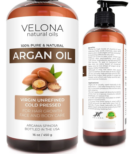 Velona Aceite De Argán - 16 Onzas | Aceite De Marruecos | .