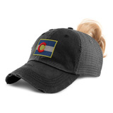 Speedy Pros Gorra De Cola De Caballo Para Mujer Bandera De C