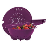 Colador Con Tapa Morado Tupperware 