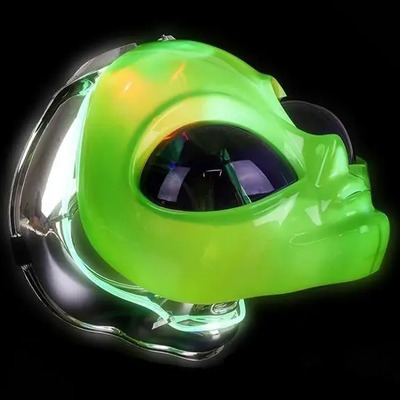 Máscara Alienígena Iluminada De 8 Careta De Alíen Con Luz Color Verde | Meses sin interés