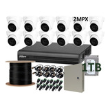 Kit Cctv 12 Camaras Domo Dahua 2mpx 1tb Microfono Audio