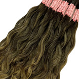 Cabelo Humano Para Mega Hair Moreno Iluminado 65cm, 100gr