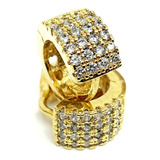 Brinco Argola Mini Folheado A Ouro 18k Microzircônias