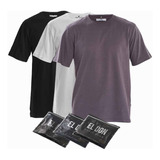 Pack X3 Remeras Basicas Regular Fit Algodon Poliester El Don