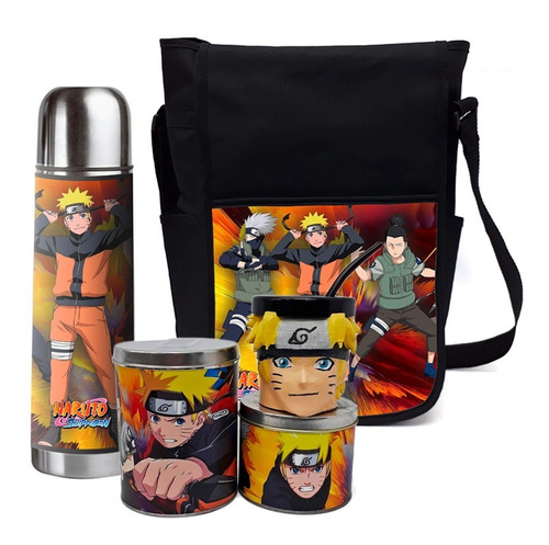 Set Naruto + Bolso + Termo + Azucarero + Yerbero