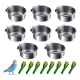 8 Vasos De Alimentacion De Pajaros Tazon De Acero Inoxidable