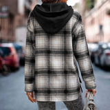 Sudadera Con Capucha De Patchwork De Manga Larga Para Mujer,