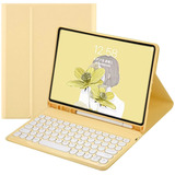 Funda Con Teclado Para iPad 7/8 De 10.2  (color Amarillo)