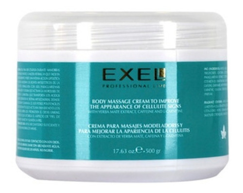 Crema Masajes Modeladores Y Celulitis Exel 500 Gr