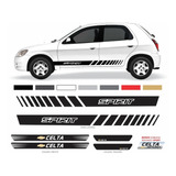 Kit Adesivos Soleira + Faixas Laterais Chevrolet Celta