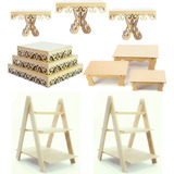 Kit Bandejas Arabesco Decoração De Mesa 11 Peças Mdf Cru