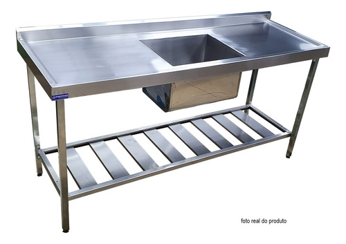 Pia Industrial Aço Inox 150cm X 60cm X 90cm + Cuba 50x40x30