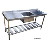 Pia Industrial Aço Inox 150cm X 60cm X 90cm + Cuba 50x40x30