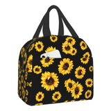 Bolsa De Almuerzo De Flores De Girasol De Lujo Para Mujer, E