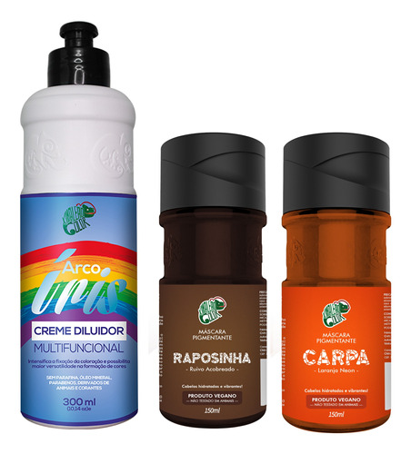 Kit Diluidor Arco Íris 300ml + Raposinha + Carpa Kamaleão