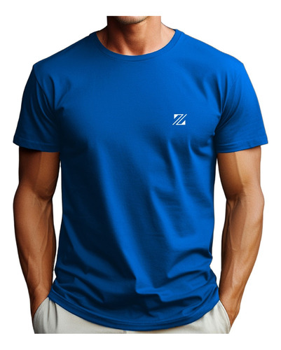 Camiseta Masculina Slim 100% Algodão Camisa Fio 30.1 Oferta