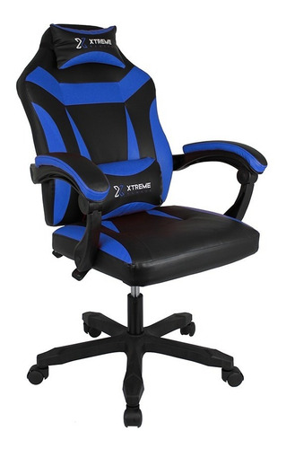 Cadeira De Escritório Xtreme Gamer Ergonômica  Azul Com Estofado De Pu