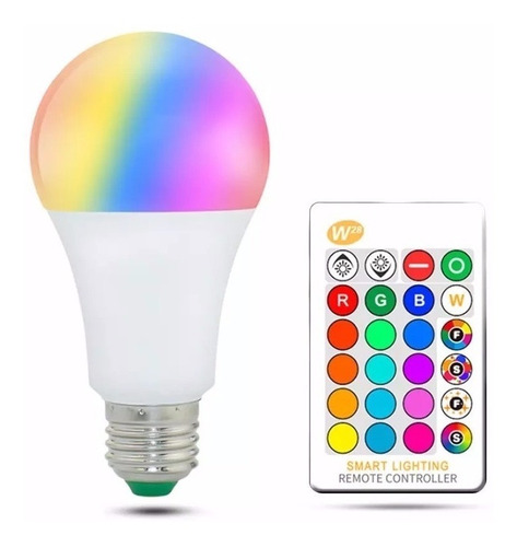 Ampolleta Led E27 Rgb 12w Control Remoto Colores Tiktok 