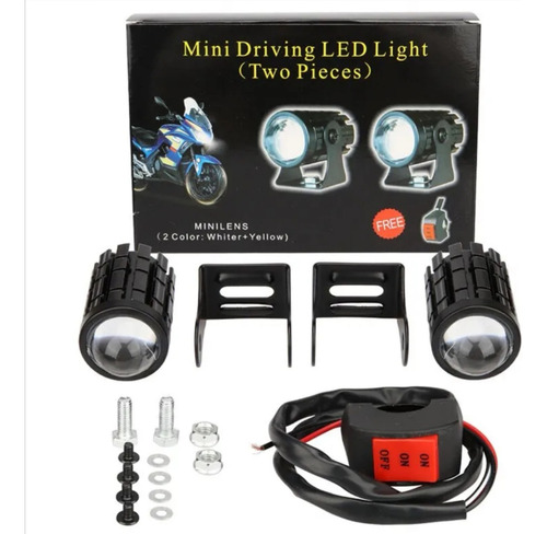 Mini Faros Exploradores  Luz Blanca Y Amarilla