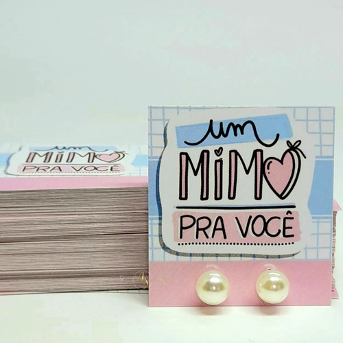 50 Pares Brinco De Pérola C/tag's Lembrancinha Mulheres