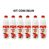 Kit Com 06 Coberturas Calda Sorvete Marvi 1,3kg Morango