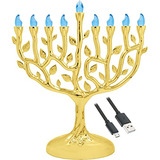 Menorá Del Árbol De Vida De Janucá, Menorah Led Elé...