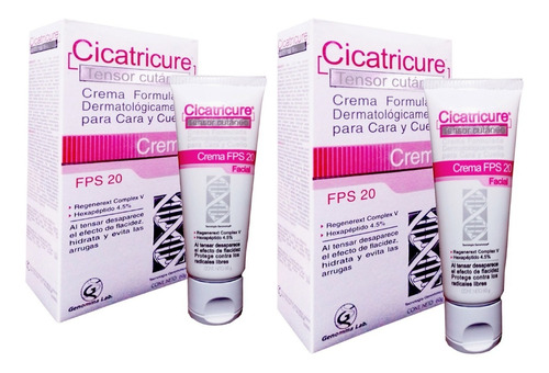 Pack Dos Cicatricure Crema Facial Tensor Cutáneo Fps 20 60g 