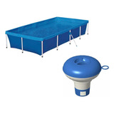 Piscina Estrutural Retangular Mor Piscina 3000l Standart Mor Pvc Estruturada Azul Com Capacidade De 3000 Litros De 3.2m De Comprimento X 2.32m De Largura De 0   De Diâmetro  Azul Design Lisa