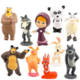 10 Piezas Mashabear Figura Juguete Niños Regalo Colección 