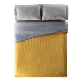 Edredon Novo Mostaza Queen Size + Cobertor Ligero Bora