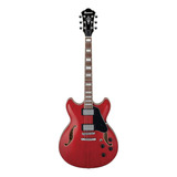 Guitarra Elétrica Ibanez As Artcore As73 De  Tília Transparent Cherry Red Com Diapasão De Nogueira