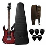 Guitarra Ibanez Grx70qa Trb Transparent Red Burst + Kit