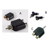 Pack 3 Uni Adaptador Spliter 2 Rca H A 1 Rca M / Rca A Plug