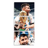 Cuadro Messi Copa Del Mundo Kun Aguero Argentina Campeon