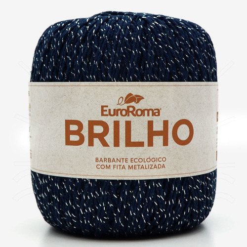 Barbante Euroroma Brilho Prata 400g 904 Azul Marinho