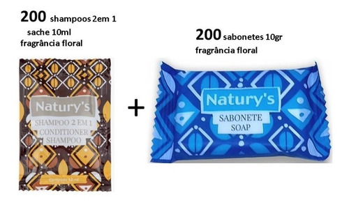 Kit Mini Sabonetes +mini Shampoos  2em1 400un Para Hotelaria