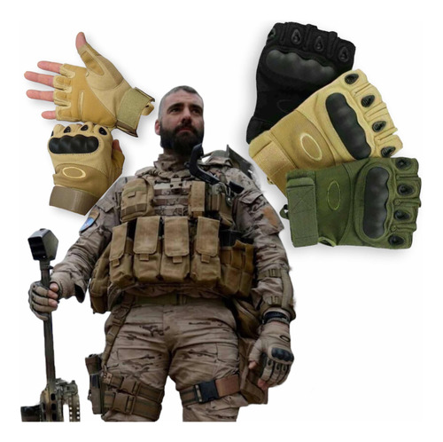 Guantes Tácticos Medio Dedo Okley