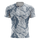 Camisa Folhas Abstratas Ciclismo Curta Dry Fit Bike Unissex